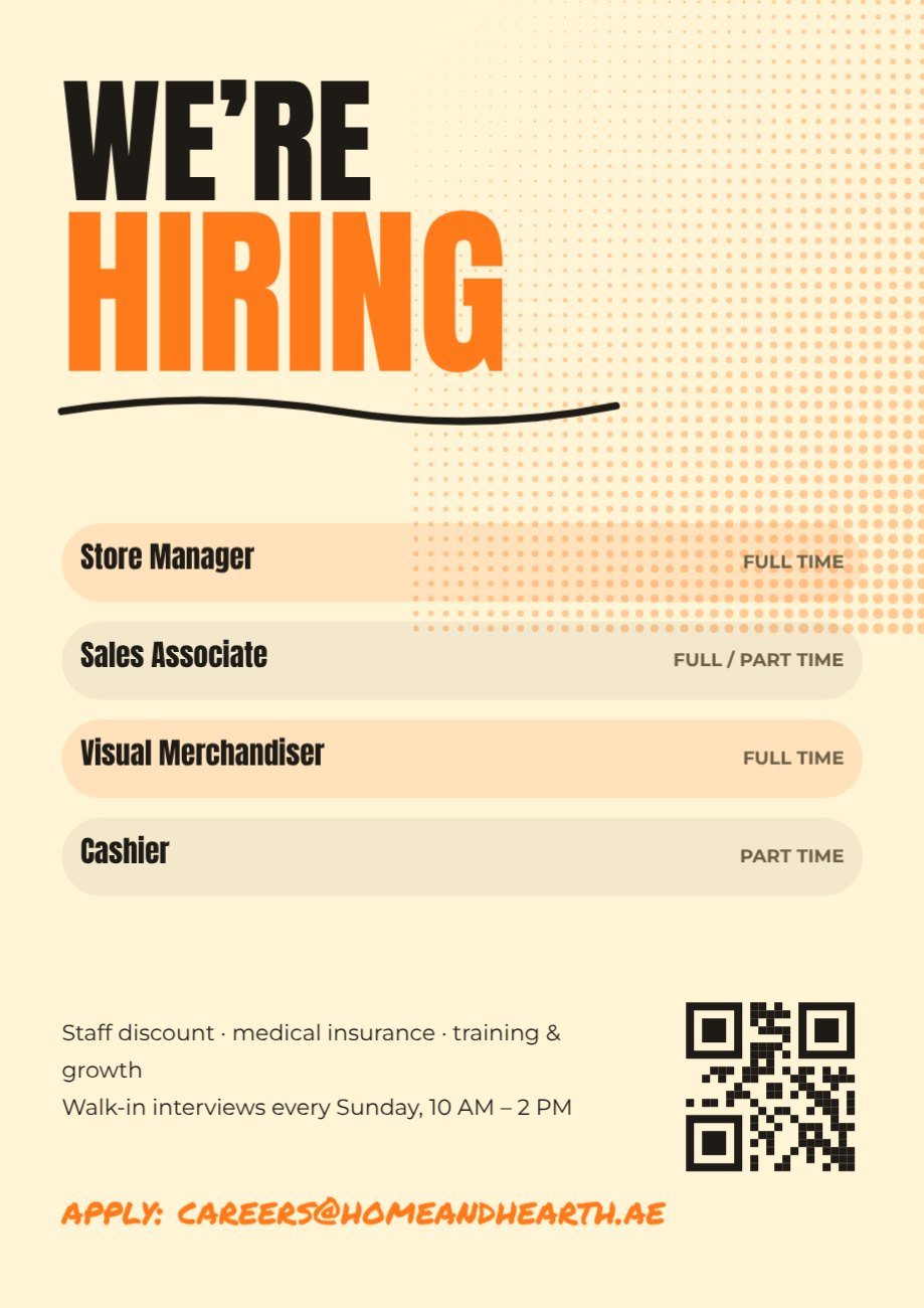 Retail Hiring Flyer — editable marketing template