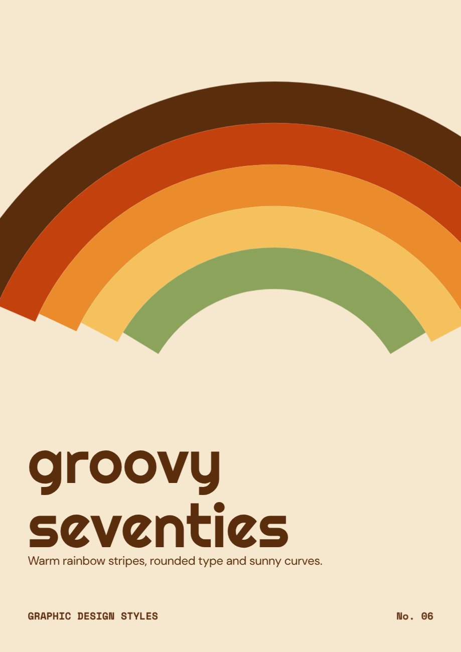 Retro 70s Design Style Poster — editable poster template
