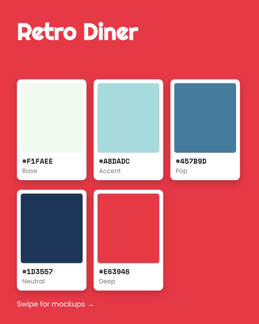 Retro Diner Colour Palette Post — editable social media template