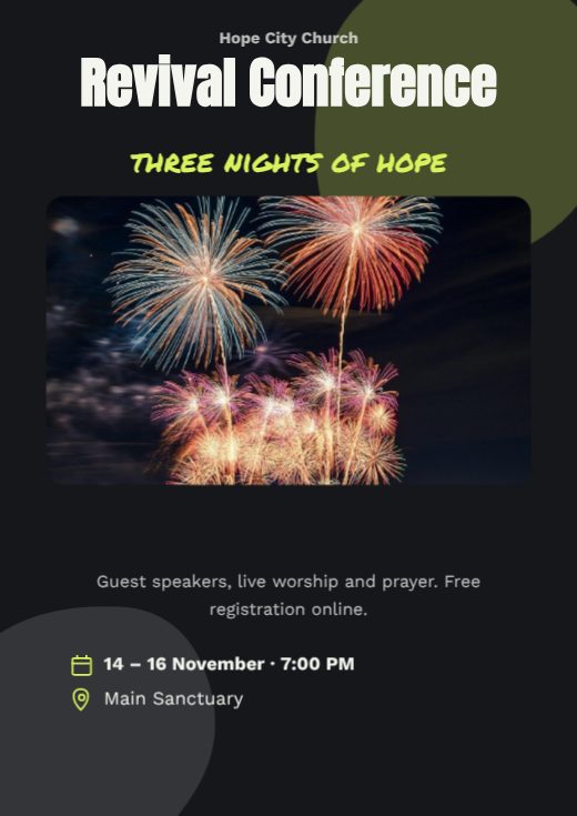 Revival Conference Church Poster template