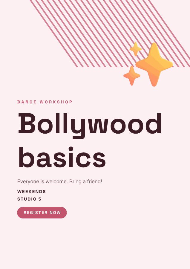 Rose Bollywood basics Poster — editable marketing template