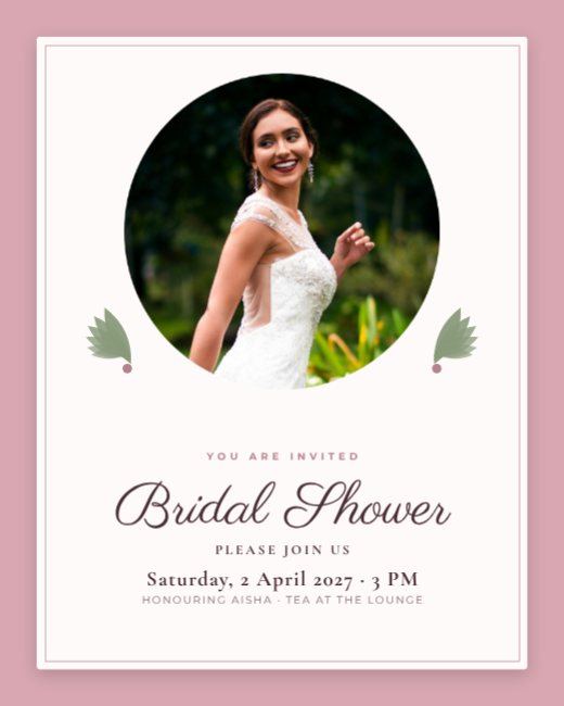 Rose Circle Bridal Shower Invitation