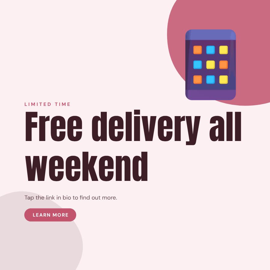 Rose Free delivery all weekend Announcement Post — editable social media template