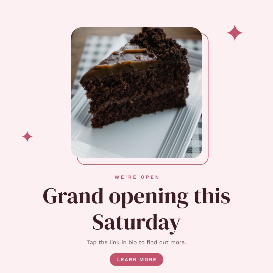 Rose Grand opening this Saturday Announcement Post — editable social media template
