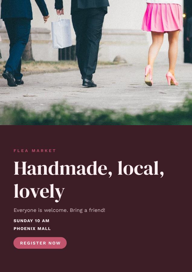Rose Handmade, local, lovely Poster — editable marketing template