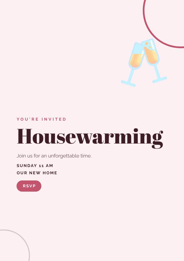 Rose Housewarming Poster — editable events template
