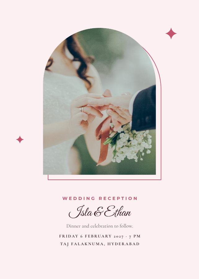 Rose Isla and Ethan Reception Invite — editable wedding template