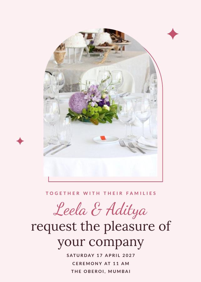 Rose Leela and Aditya Wedding Invitation — editable wedding template