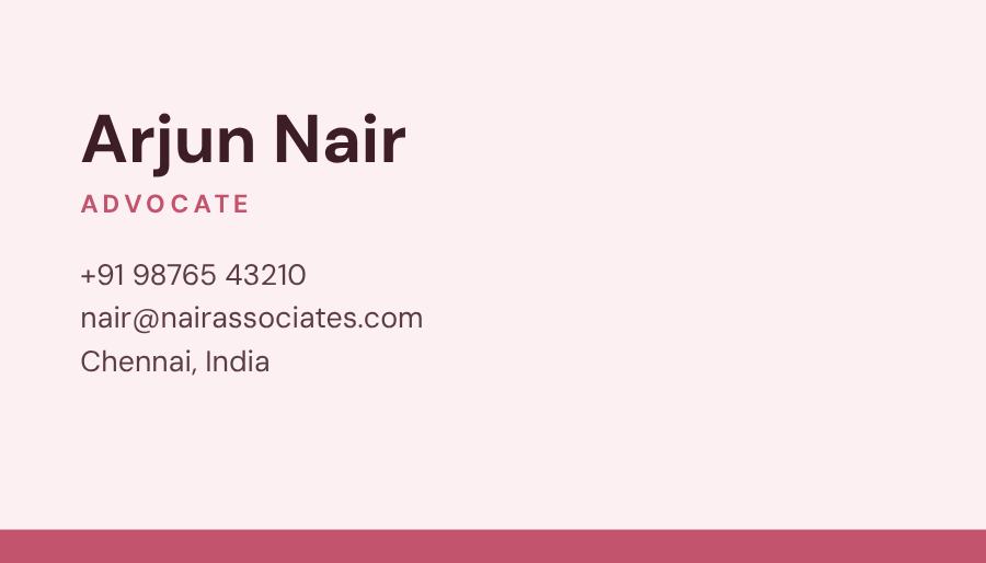 Rose Nair & Associates Minimal Business Card — editable business template