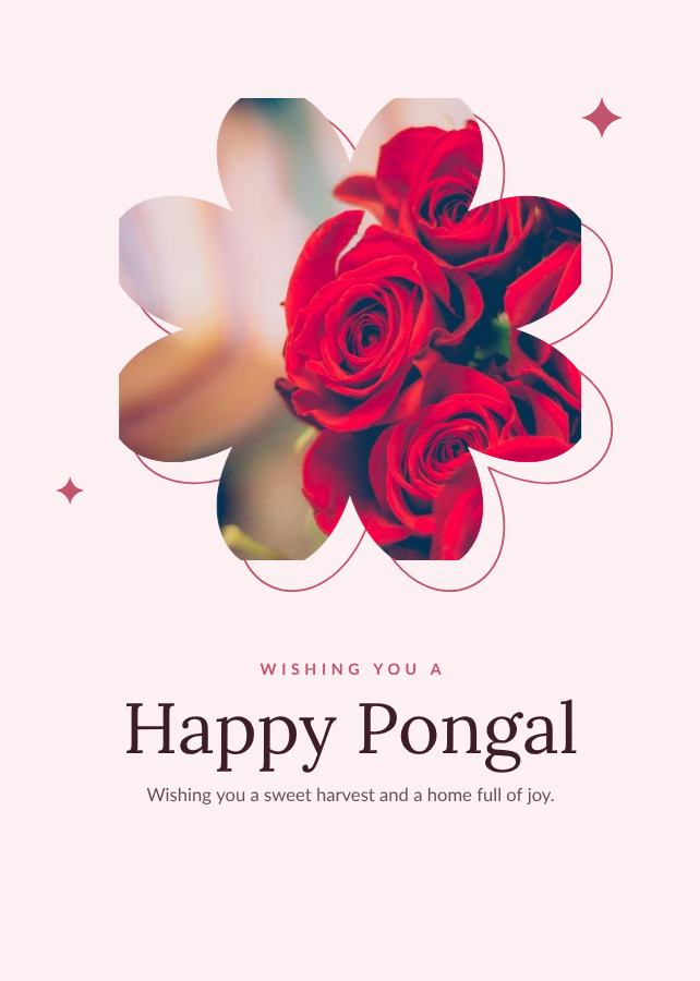 Rose Pongal Greeting Card — editable festivals template