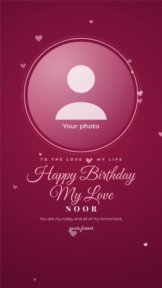 Rose Romance Circle Portrait Story template