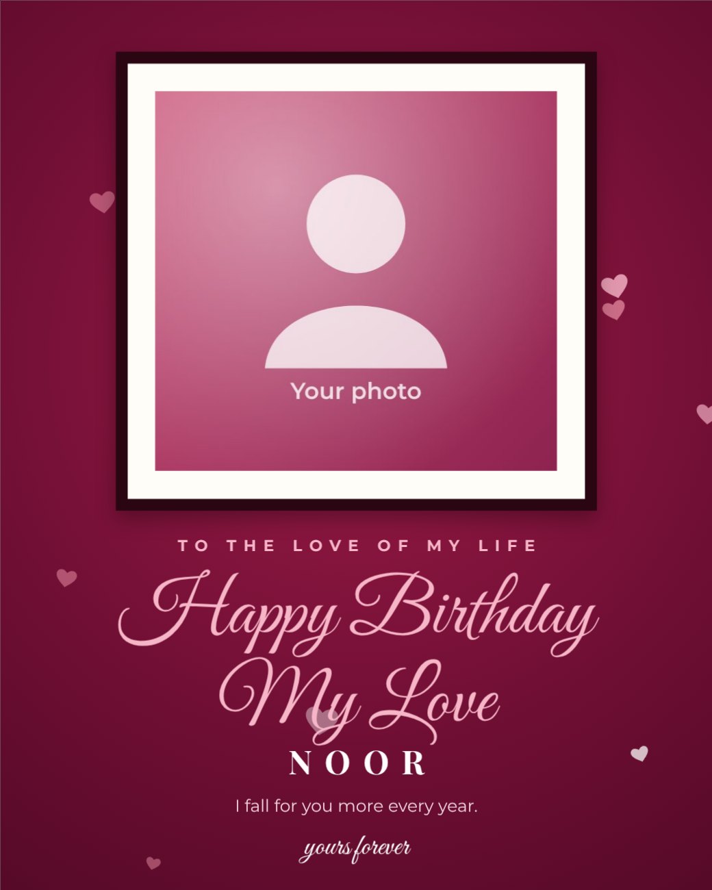 Rose Romance Framed Print Post — editable birthday template