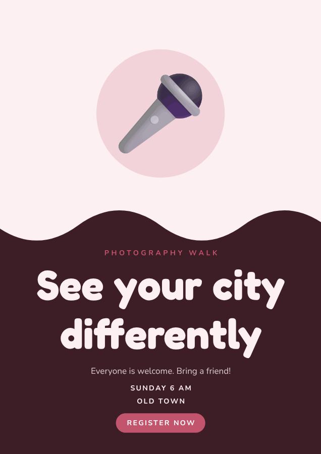 Rose See your city differently Poster — editable marketing template