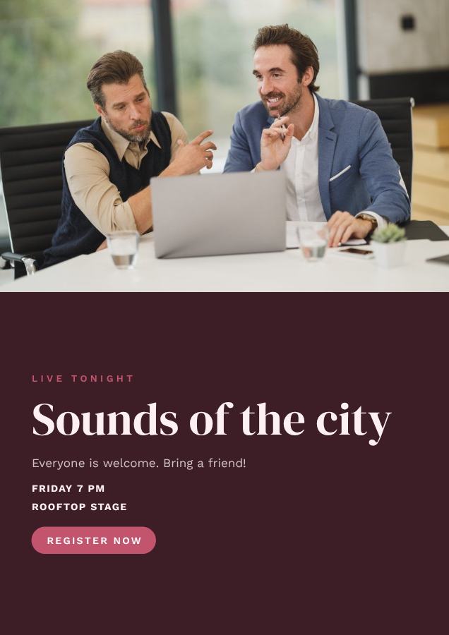 Rose Sounds of the city Poster — editable marketing template
