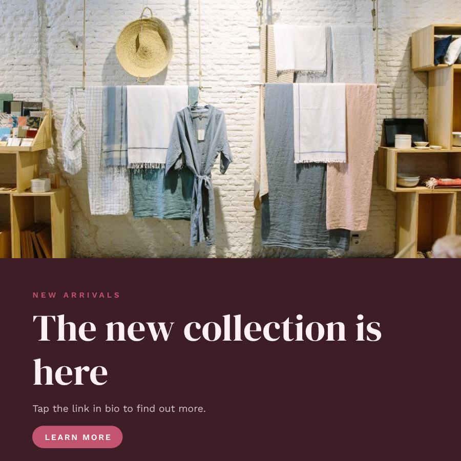 Rose The new collection is here Announcement Post — editable social media template
