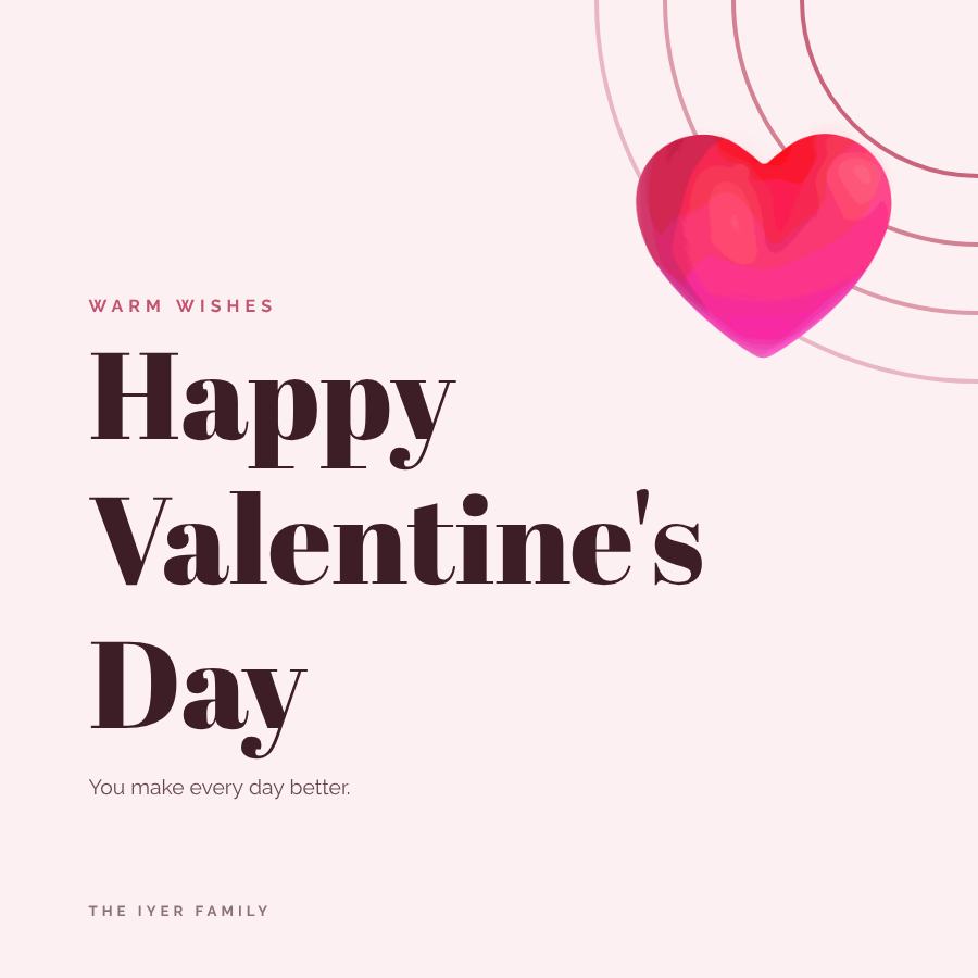 Rose Valentine's Day Greeting Post — editable festivals template