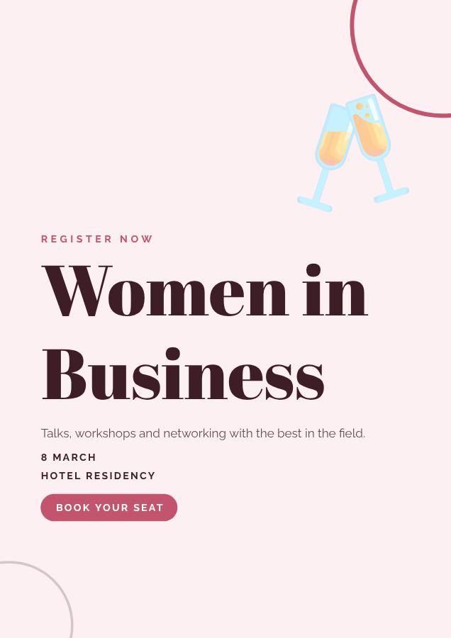 Rose Women in Business Poster — editable events template