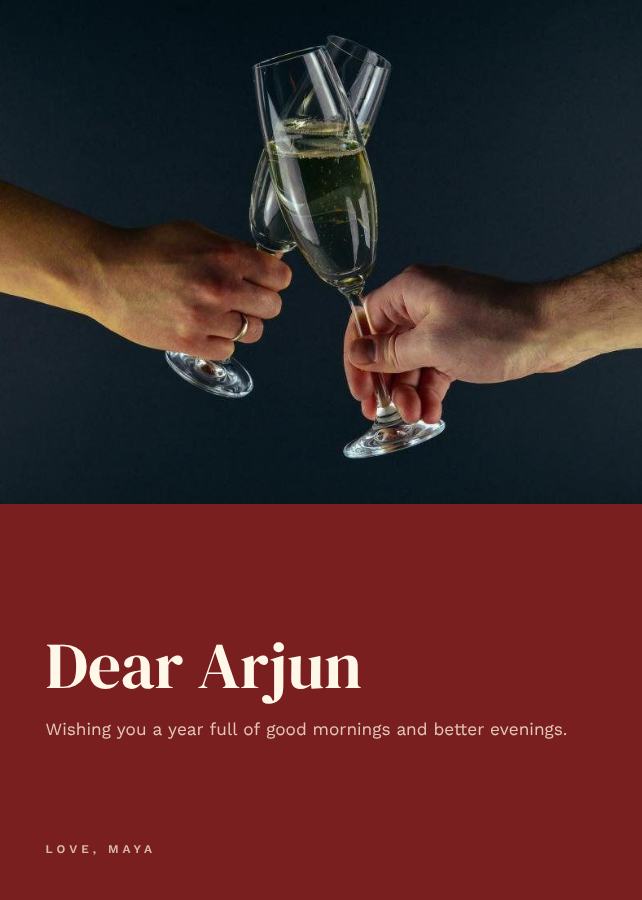 Saffron Arjun Birthday Wishes Card — editable birthday template