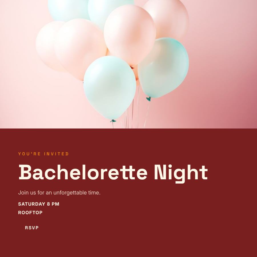 Saffron Bachelorette Night Post — editable events template