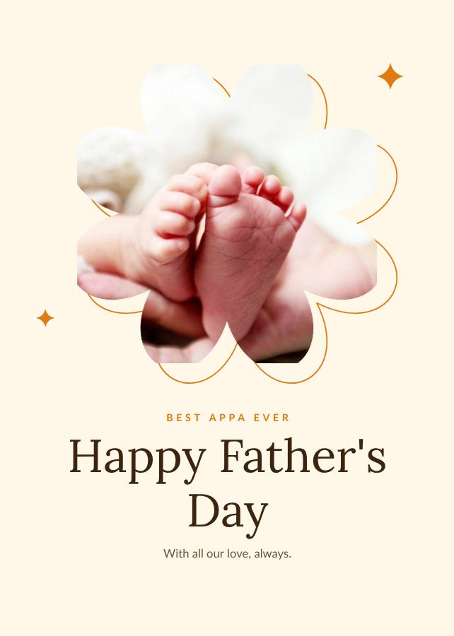 Saffron Best Appa ever Happy Father's Day Card — editable love & family template