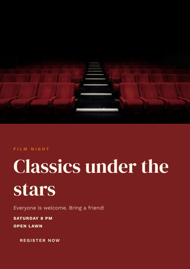 Saffron Classics under the stars Poster — editable marketing template