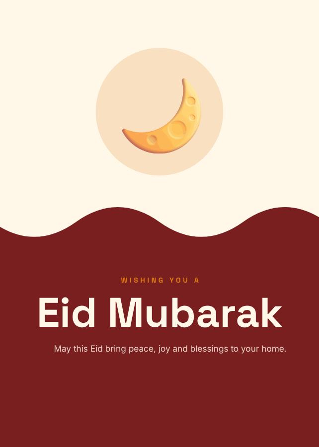 Saffron Eid Greeting Card — editable festivals template