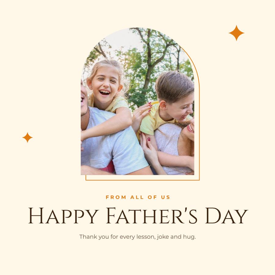 Saffron Father's Day Business Wishes Post — editable festivals template