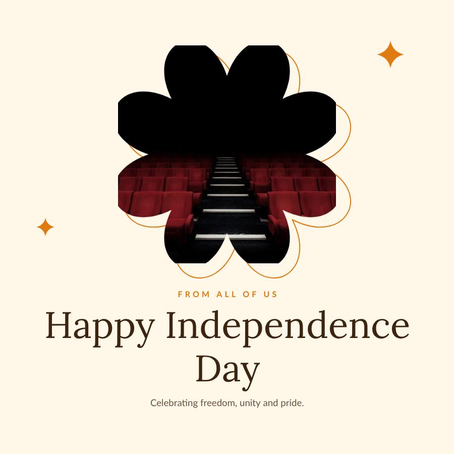 Saffron Frame Independence Day Business Wishes Post — editable festivals template