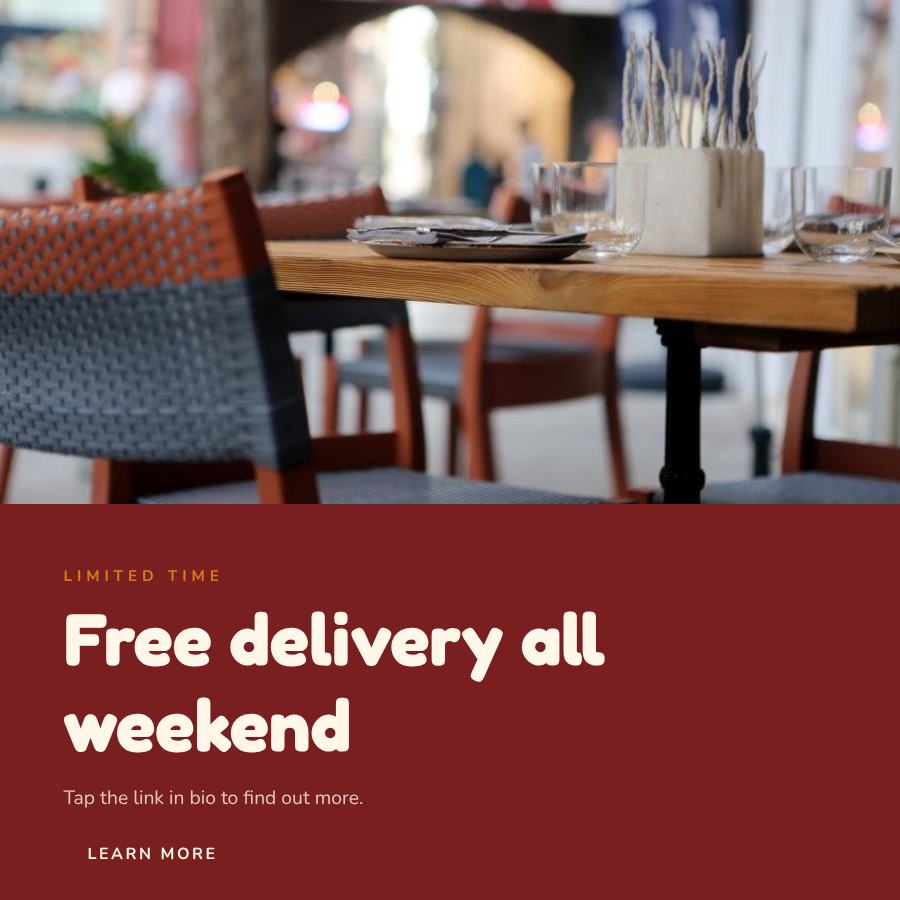 Saffron Free delivery all weekend Announcement Post — editable social media template