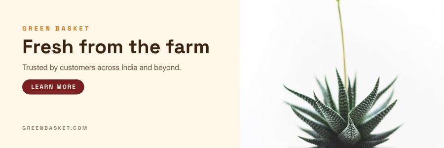 Saffron Green Basket Billboard — editable marketing template