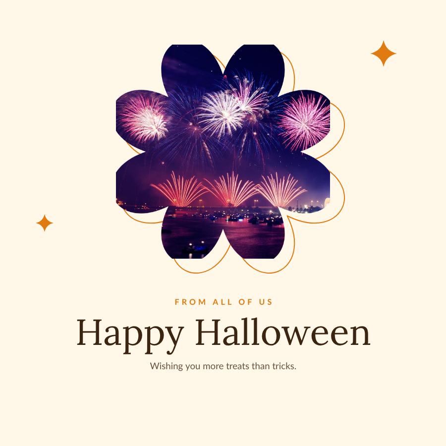 Saffron Halloween Business Wishes Post — editable festivals template