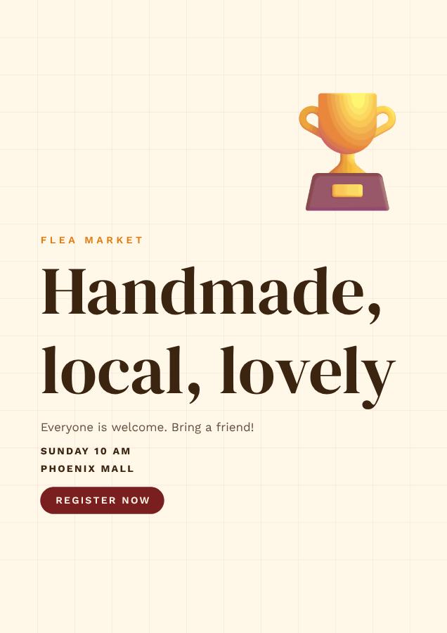 Saffron Handmade, local, lovely Poster — editable marketing template
