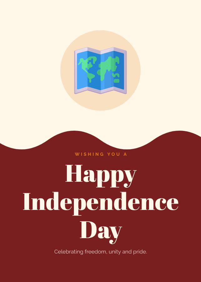 Saffron Independence Day Greeting Card — editable festivals template