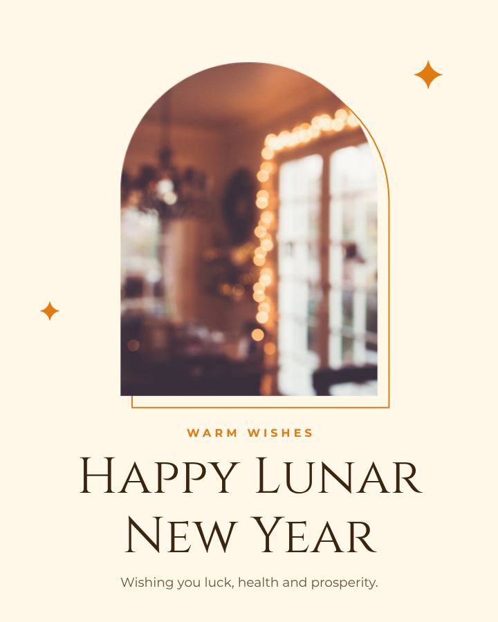 Saffron Lunar New Year Greeting Post — editable festivals template