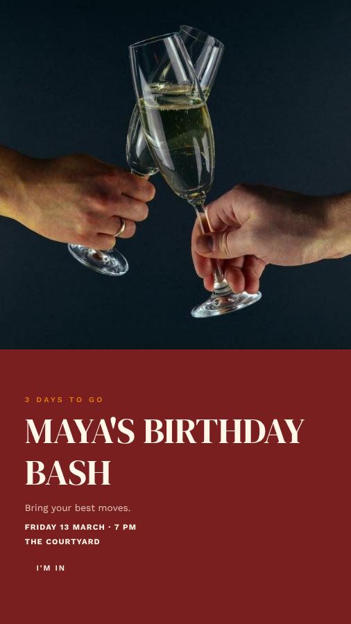 Saffron Maya Birthday Bash Story — editable birthday template