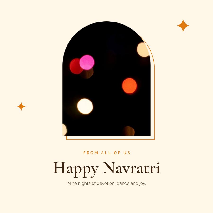 Saffron Navratri Business Wishes Post — editable festivals template