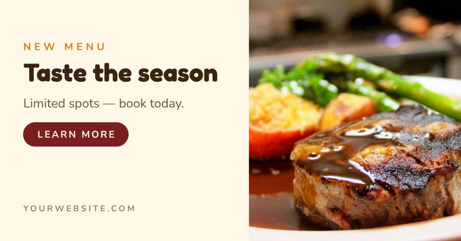 Saffron New Menu Facebook Post — editable social media template