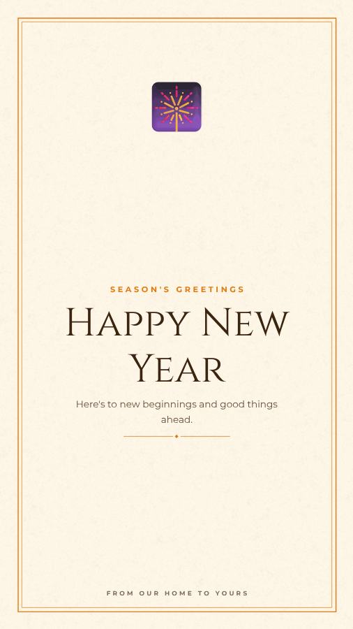 Saffron New Year Wishes Story — editable festivals template