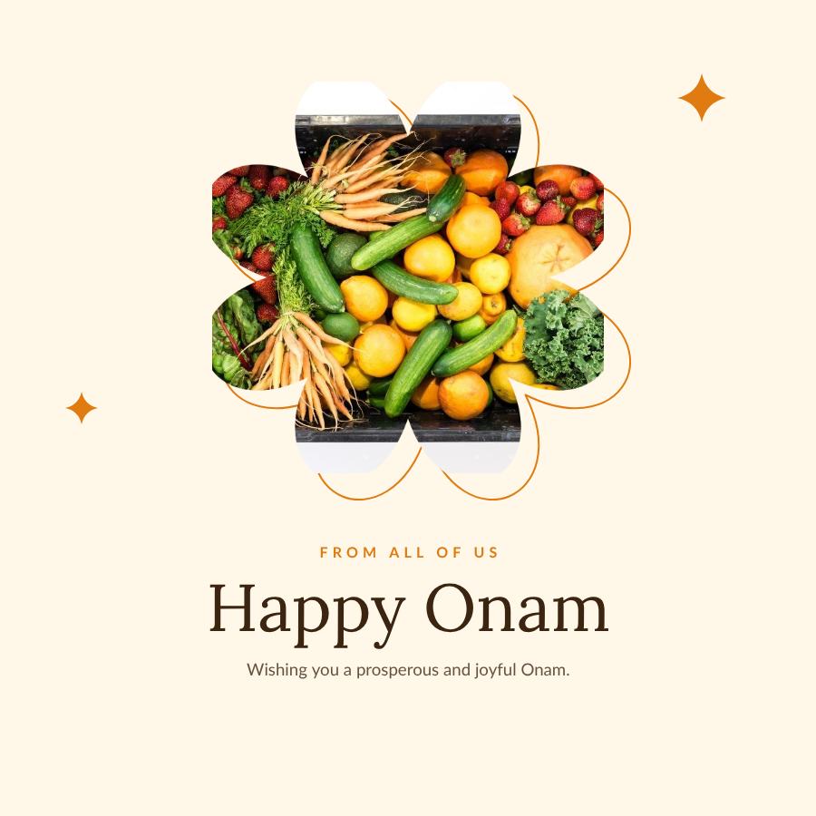 Saffron Onam Business Wishes Post — editable festivals template
