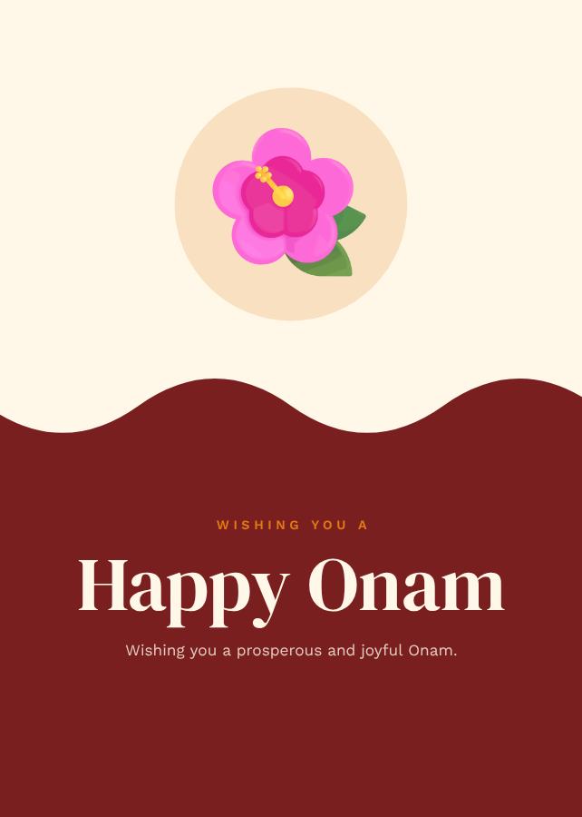 Saffron Onam Greeting Card — editable festivals template