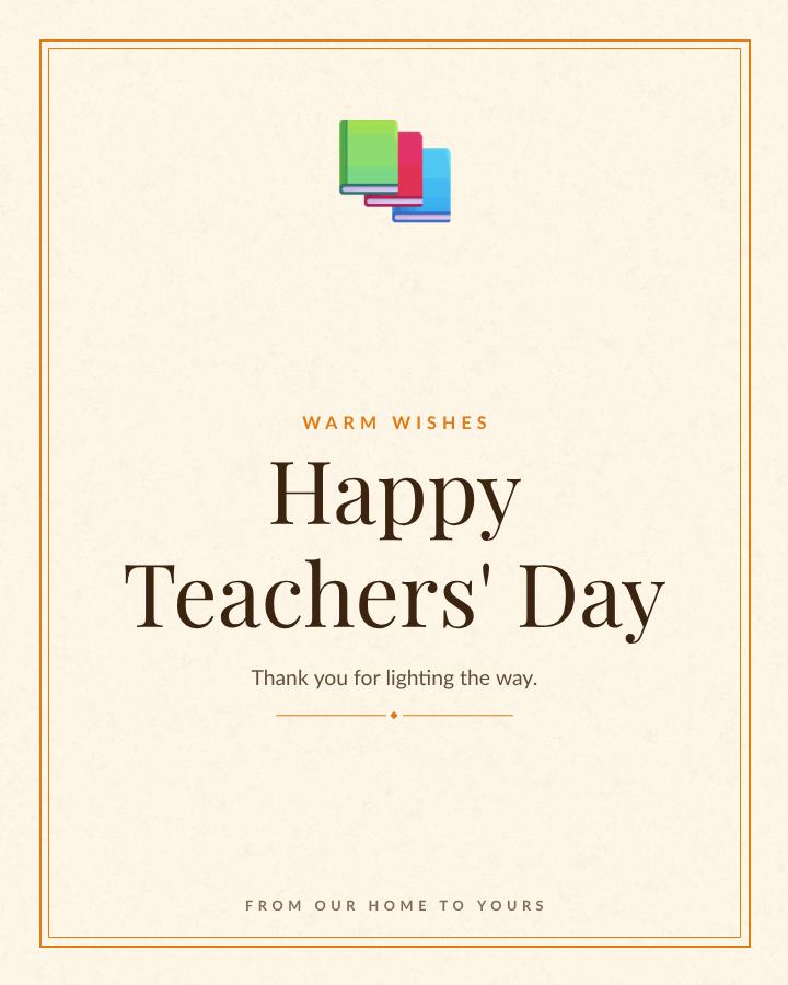 Saffron Teachers' Day Greeting Post — editable festivals template