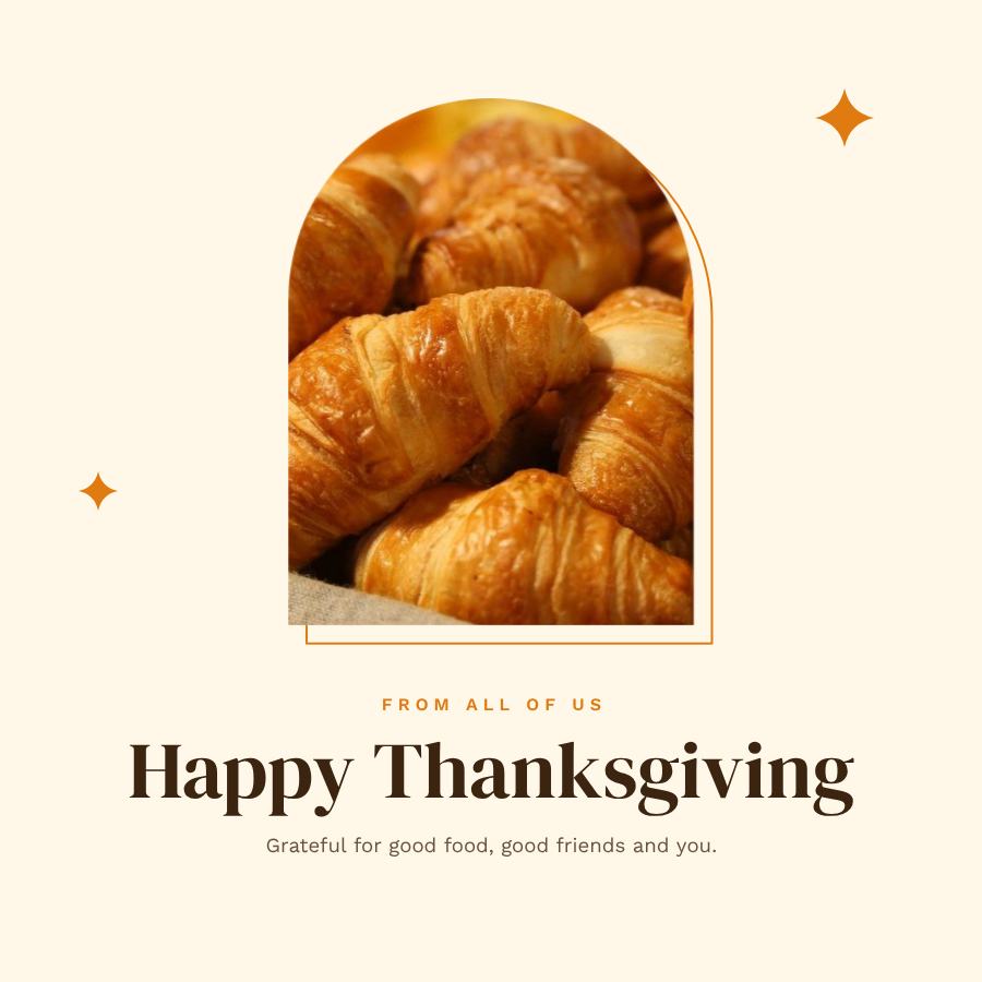 Saffron Thanksgiving Business Wishes Post — editable festivals template