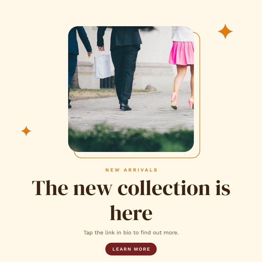 Saffron The new collection is here Announcement Post — editable social media template