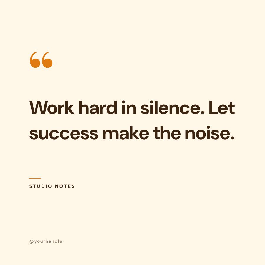 Saffron Work hard in Quote Post — editable social media template