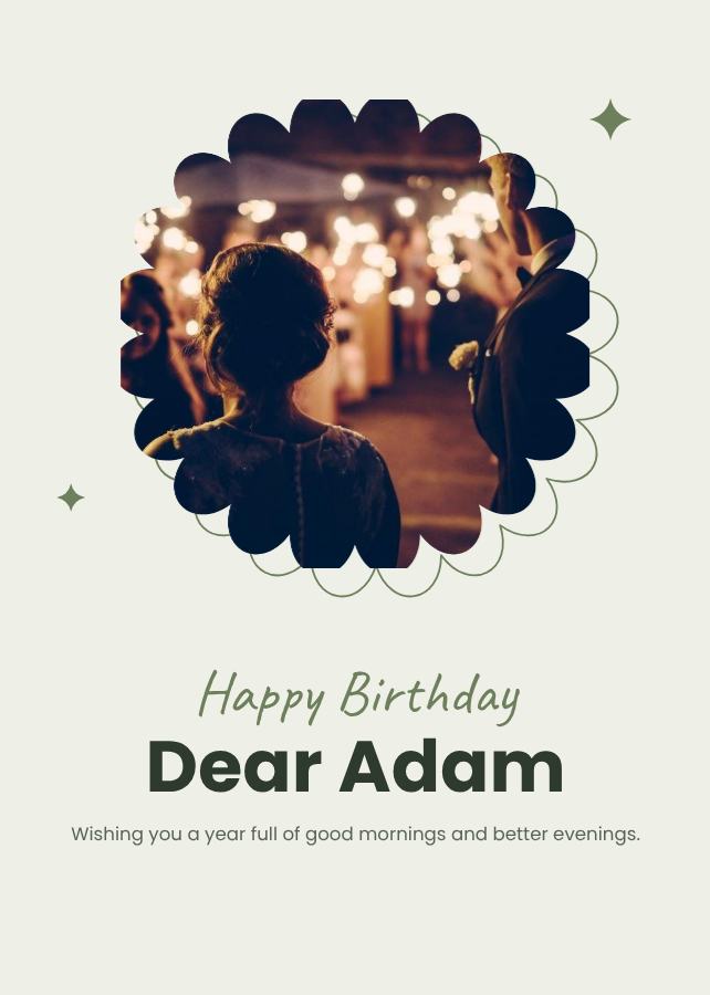 Sage Adam Birthday Wishes Card — editable birthday template