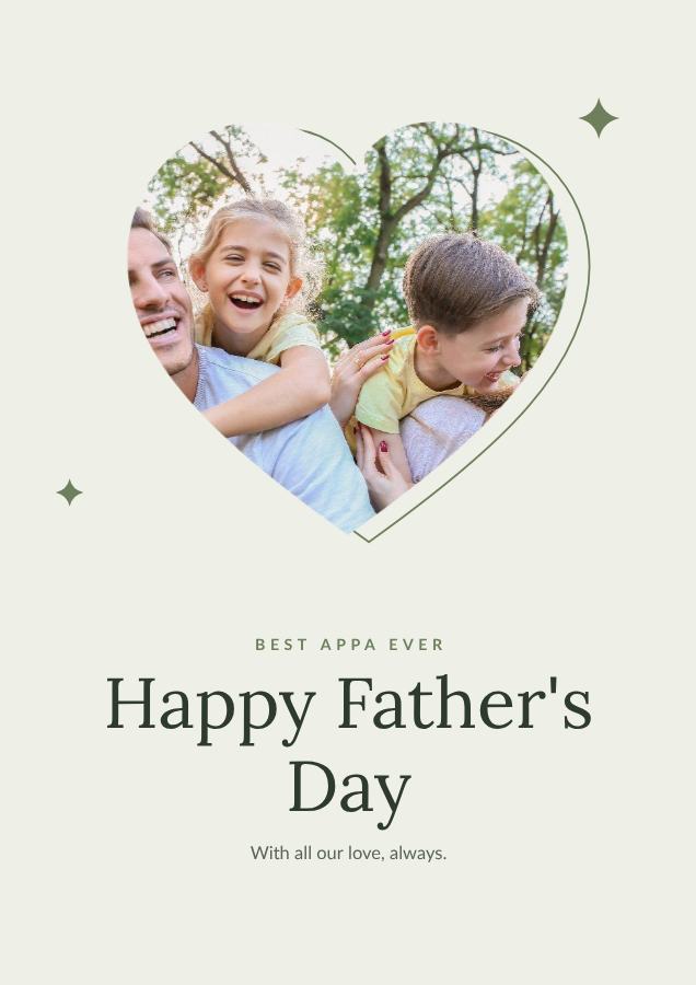 Sage Best Appa ever Happy Father's Day Print — editable love & family template