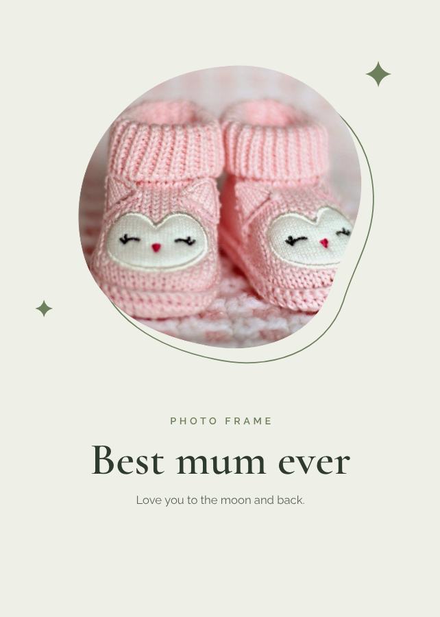 Sage Blob Frame Best mum ever — editable photo collage template