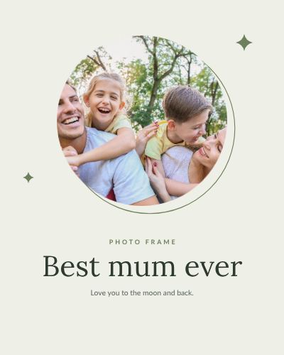Sage Circle Frame Best mum ever template