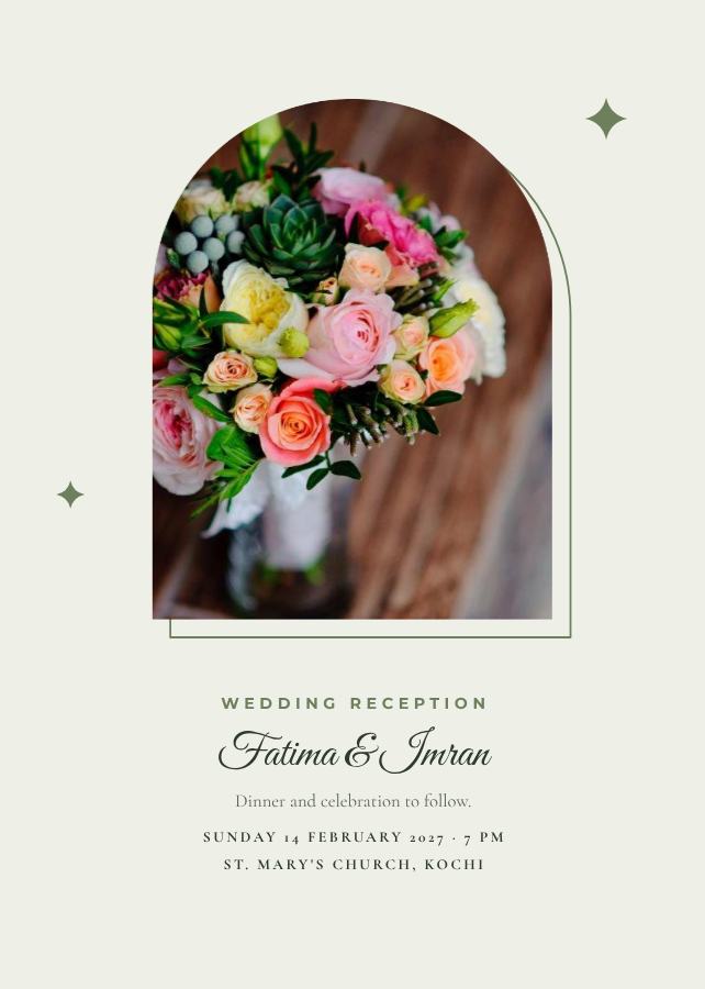 Sage Fatima and Imran Reception Invite — editable wedding template