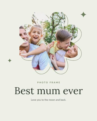 Sage Flower Frame Best mum ever template